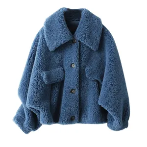 Women's Winter Casual Loose Wool Short Coat