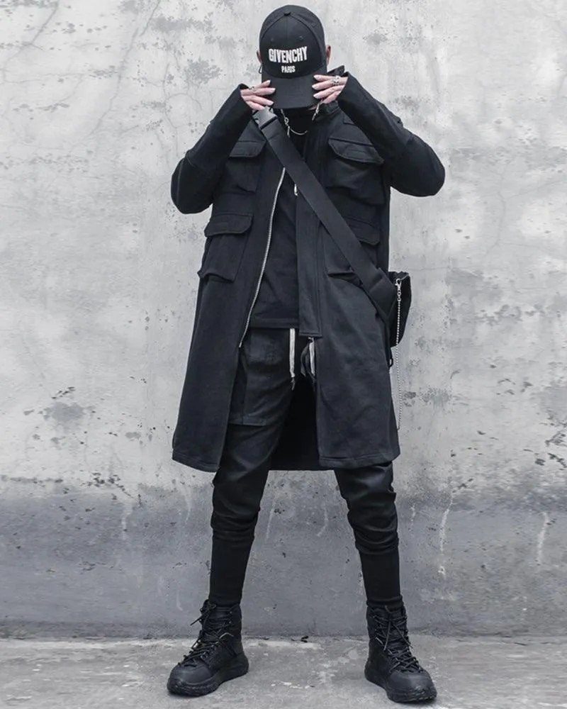 Yamamoto Japanese Techwear Long Cargo Coat